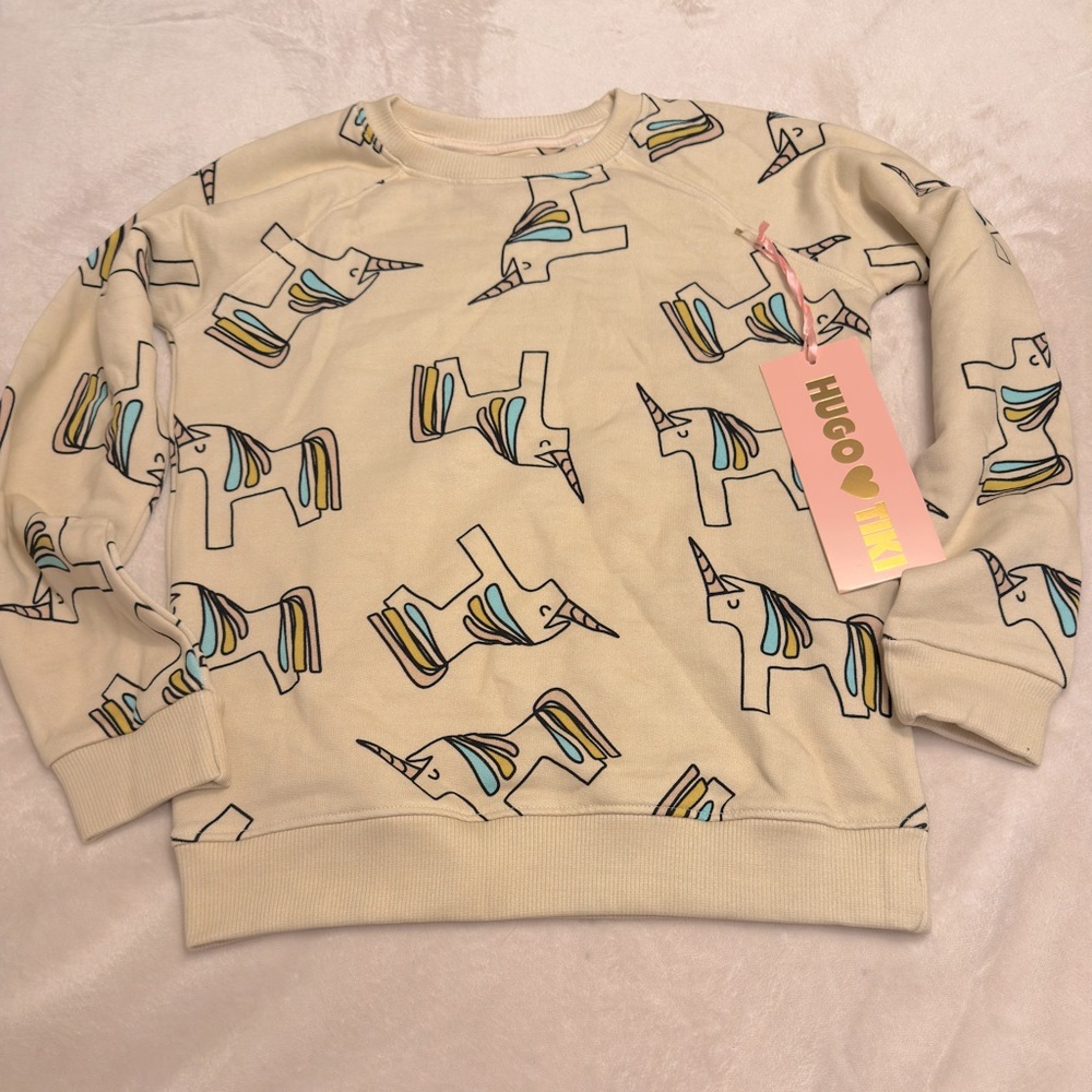Hugo Loves Tiki unicorn sweatshirt